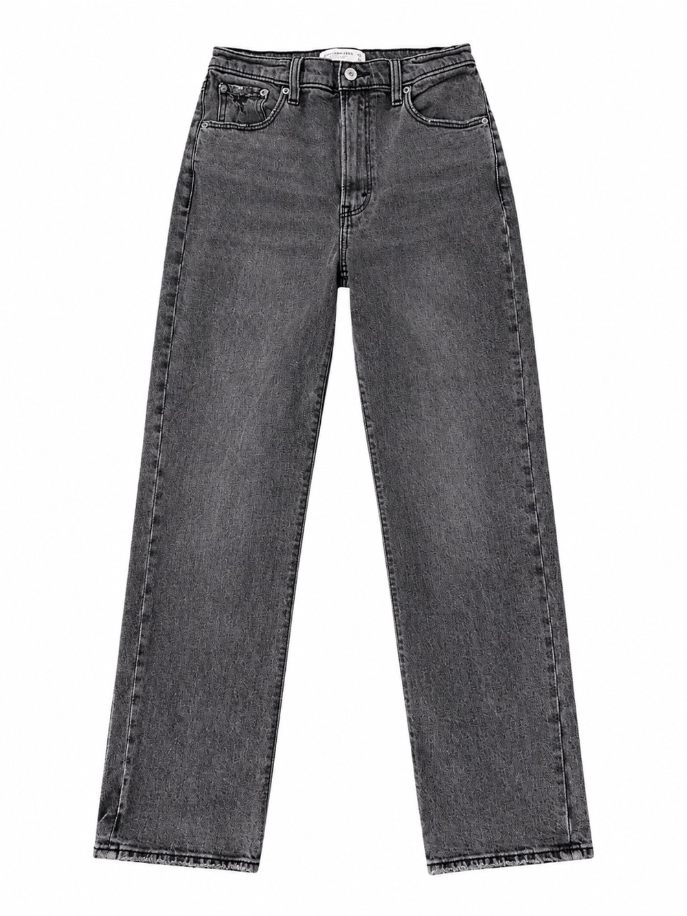 Abercrombie & Fitch High-Rise Straight Leg Jeans - Charcoal